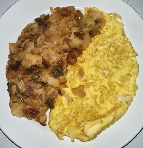 Three egg omelette with American cheese.