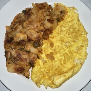 Three egg ham and American cheese omelette